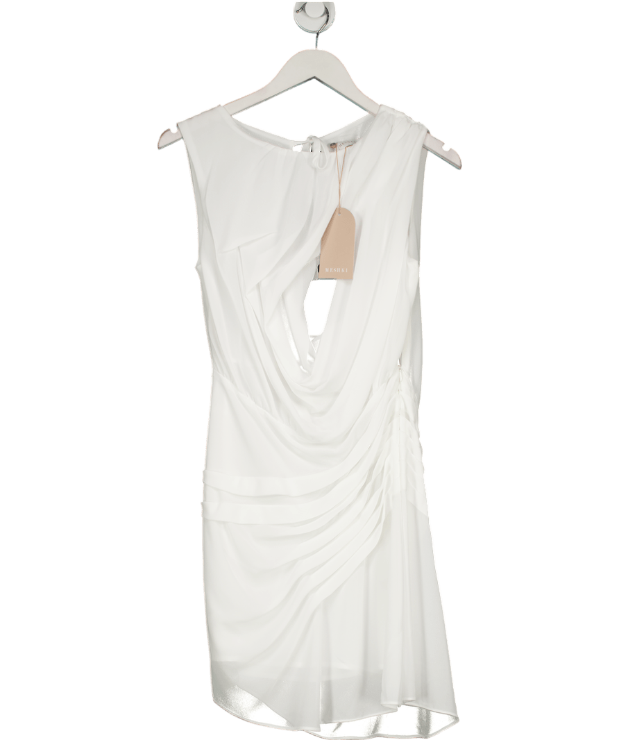 Meshki Oria Chiffon Mini Dress - White UK S - Reliked