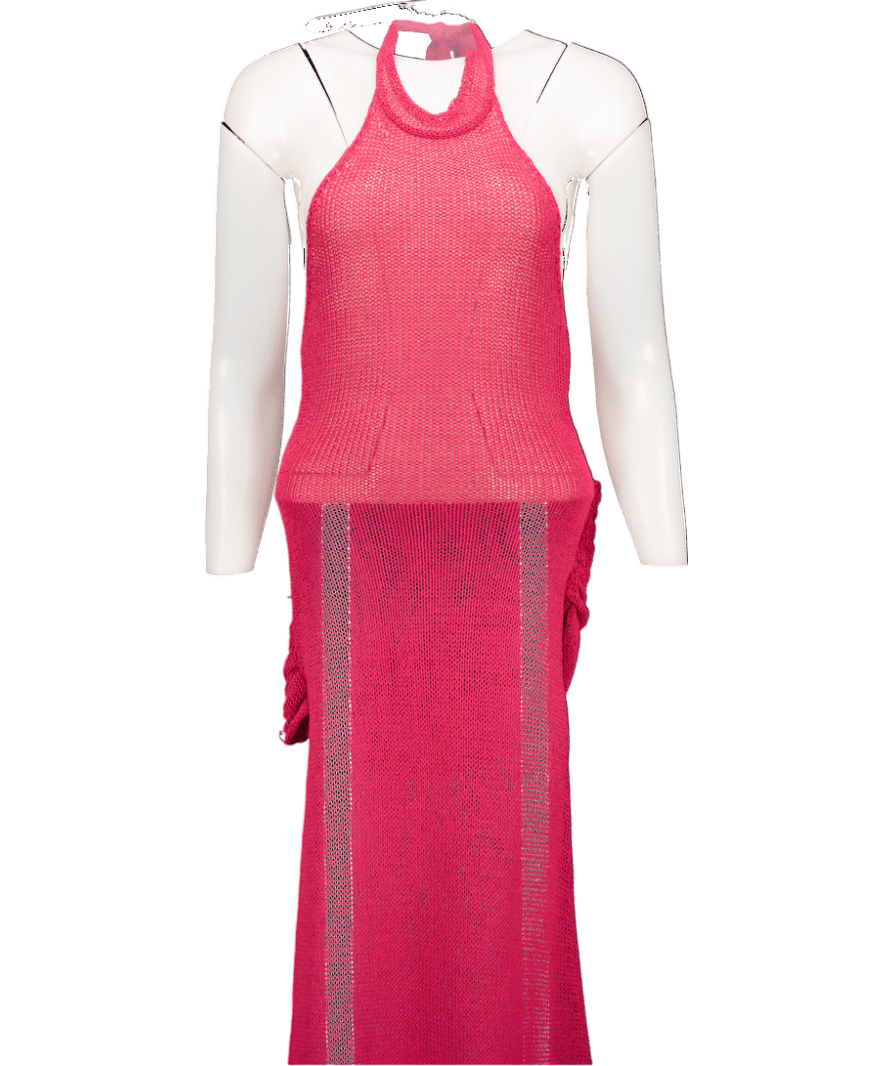 Meshki Pink Backless Maxi Dress UK XS - Reliked