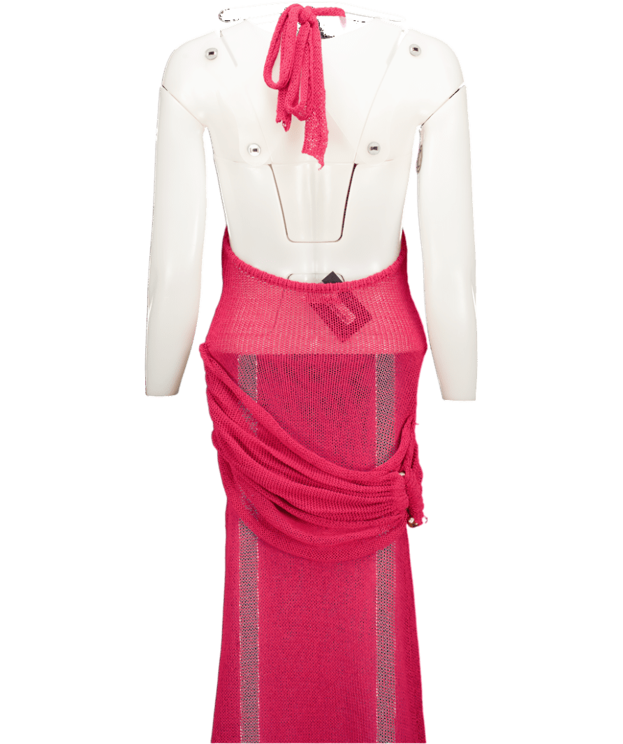 Meshki Pink Backless Maxi Dress UK XS - Reliked