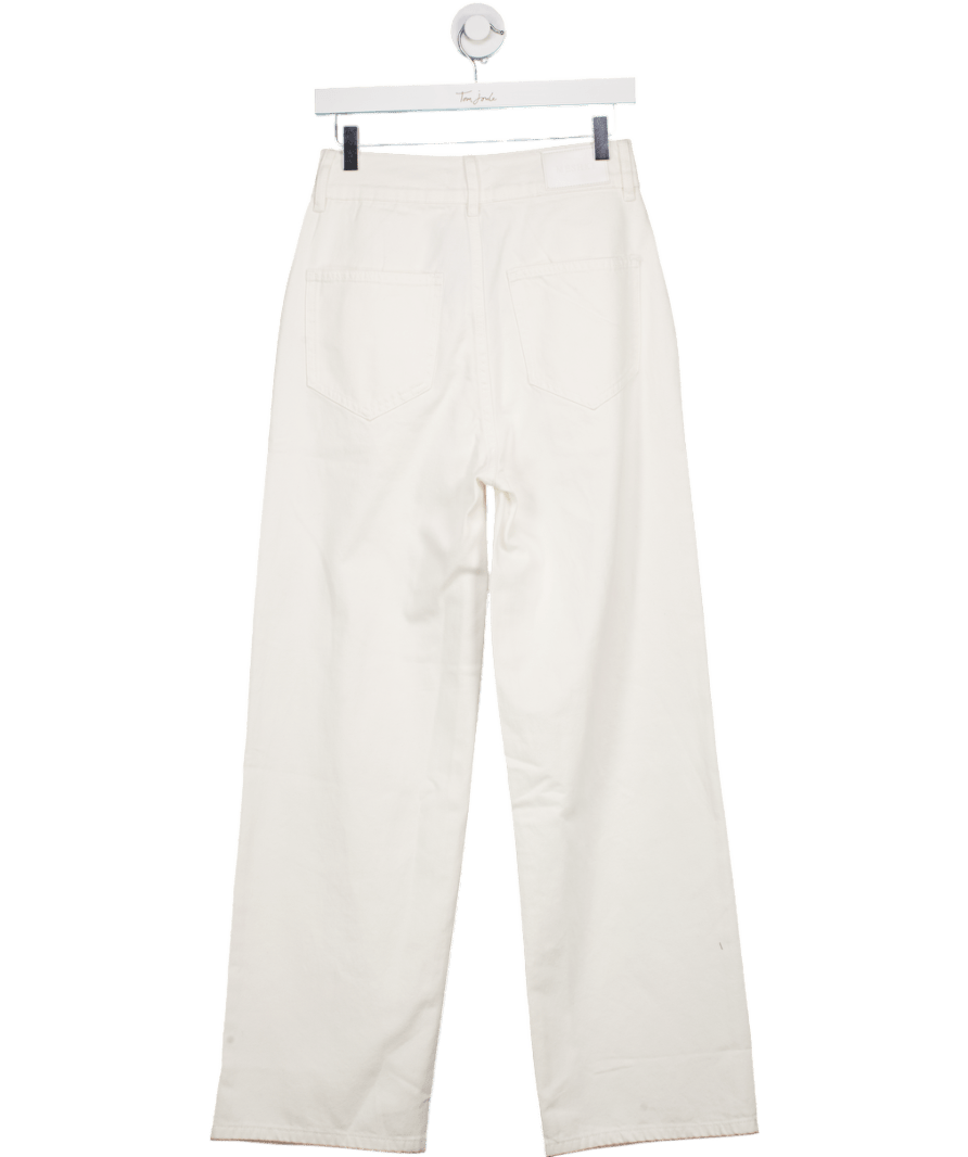 Meshki Roxy Wide Leg High Waist Denim Jeans - White UK 8 - Reliked