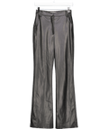 Meshki Straight Leg Faux Leather Pants - Black UK S - Reliked