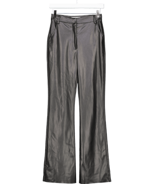 Meshki Straight Leg Faux Leather Trousers - Black UK S