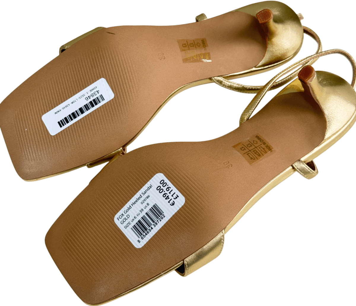 Metallic Mint Velvet Gold Heeled Sandals UK 6 EU 39 👠 - Reliked