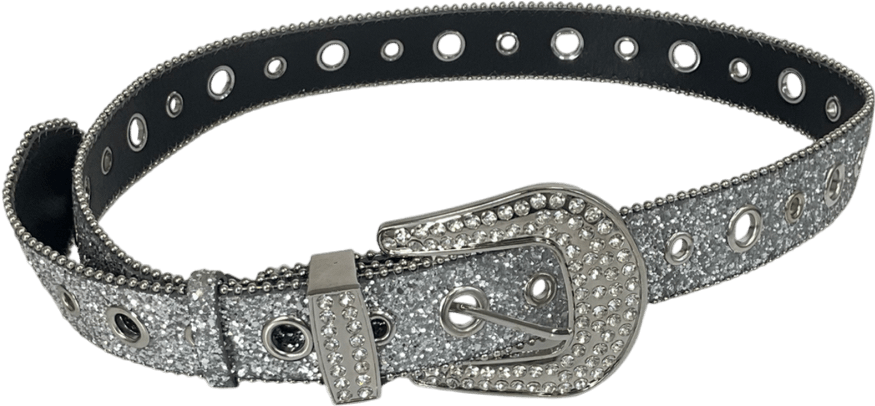 Metallic Rhinestone Belts Locomotive Cowboy One Size - Reliked