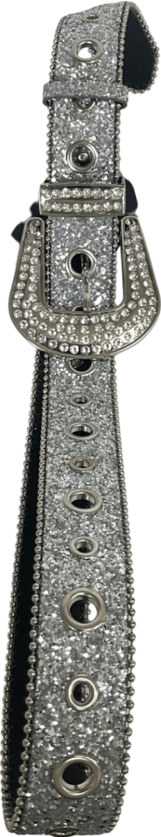Metallic Rhinestone Belts Locomotive Cowboy One Size - Reliked