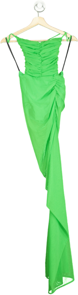Michael Costello x Revolve Green Ruched Evening Dress UK 10 - Reliked