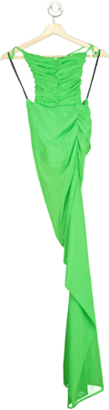 Michael Costello x Revolve Green Ruched Evening Dress UK 10 - Reliked