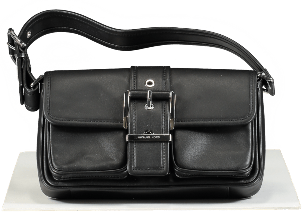 Michael Kors Black Colby Medium Leather Shoulder Bag - Reliked