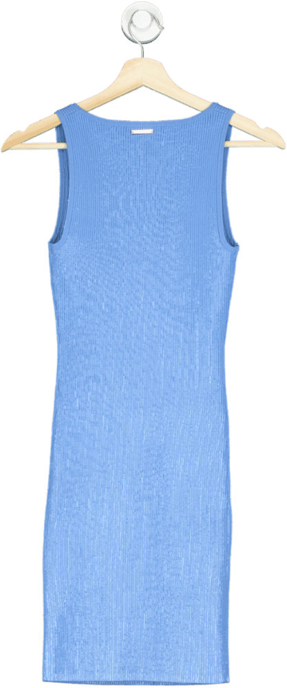 Michael Kors Blue Ribbed Stretch Knit Tank Dress UK XS - Reliked