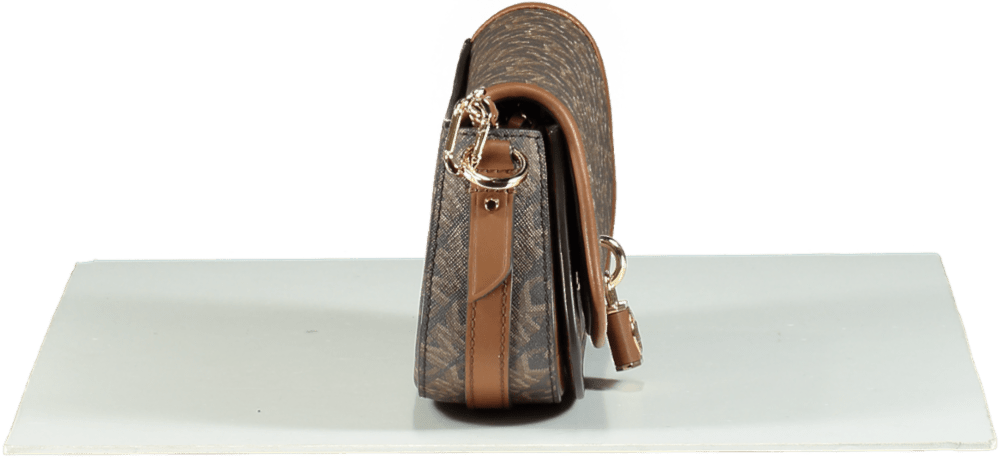 Michael Kors Brown Mila Faux Leather Small Chain Messenger Chain Bag - Reliked