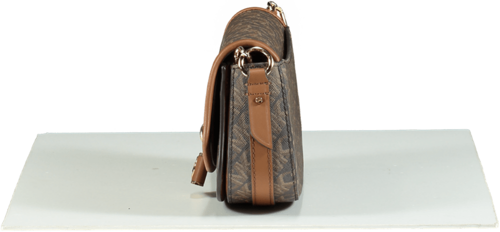 Michael Kors Brown Mila Faux Leather Small Chain Messenger Chain Bag - Reliked