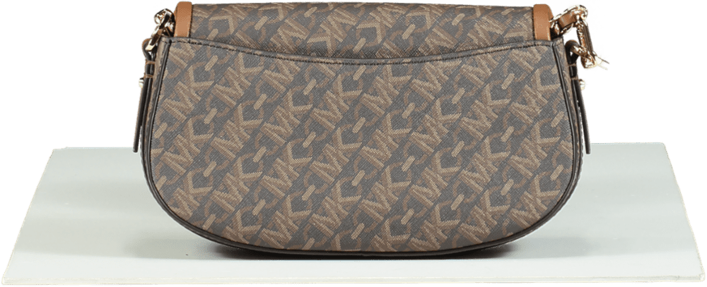 Michael Kors Brown Mila Faux Leather Small Chain Messenger Chain Bag - Reliked