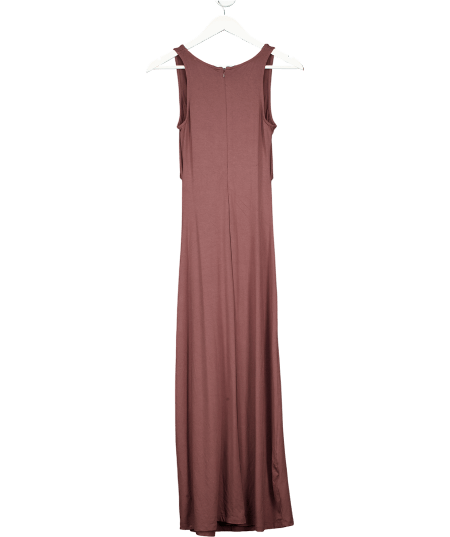 Michelle Keegan Brown Double Shell Trim Jersey Midaxi Dress UK 8 - Reliked