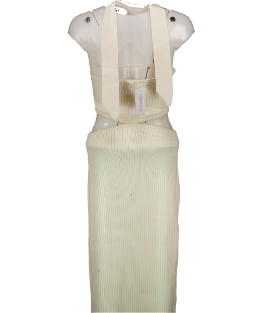 Michelle Keegan Cream Knitted Cut Out Tassel Hem Dress UK 8 - Reliked