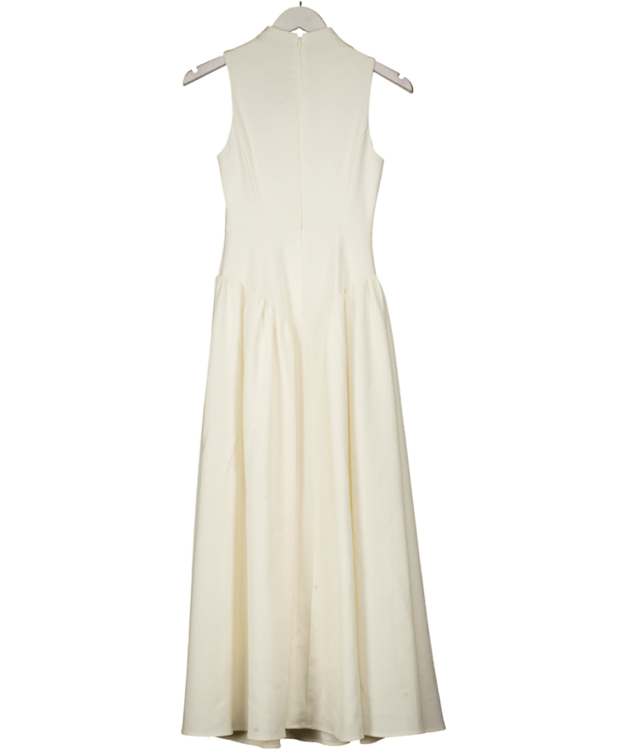 Michelle Keegan Pleated Corset Sleeveless Dress - Cream UK 6 - Reliked
