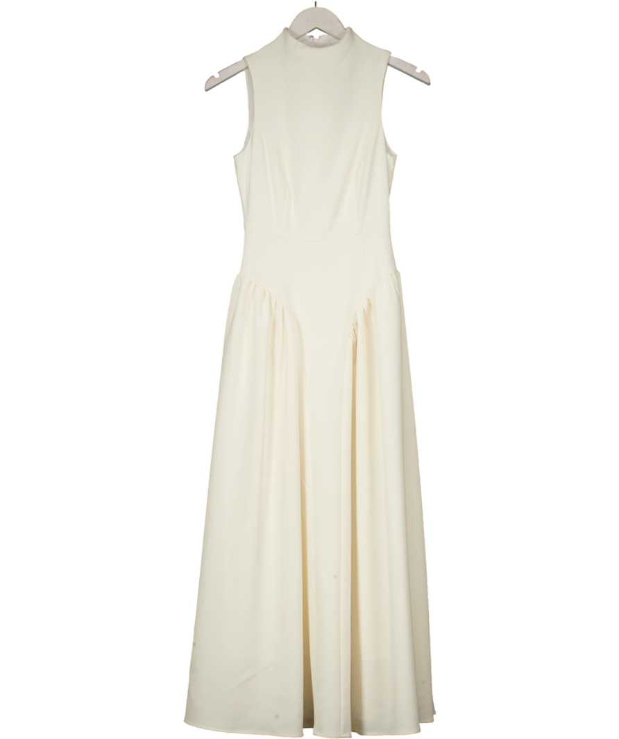 Michelle Keegan Pleated Corset Sleeveless Dress - Cream UK 6 - Reliked