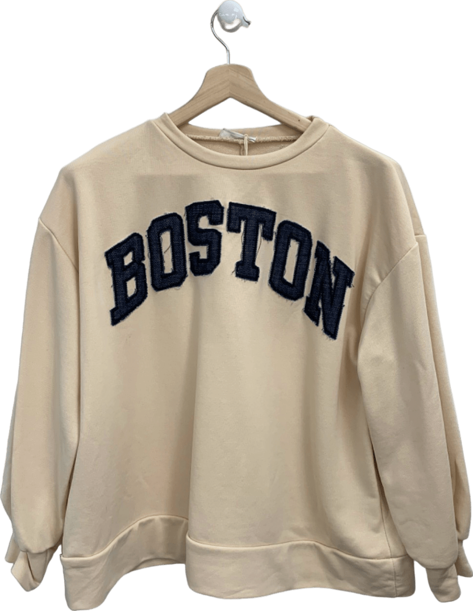 Miho's Beige Boston Sweatshirt One Size - Reliked