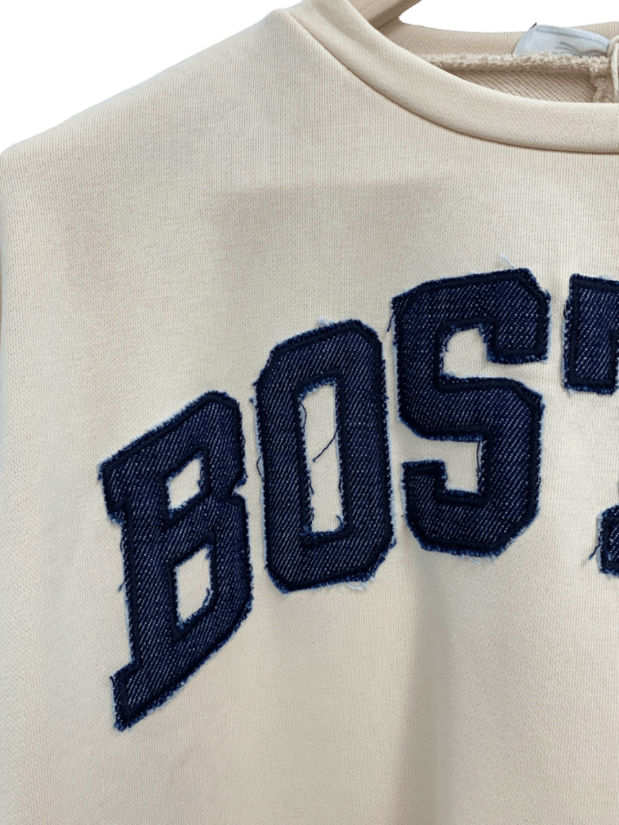 Miho's Beige Boston Sweatshirt One Size - Reliked