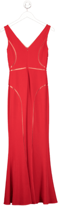 Mikael Aghal Red Mesh Panel Gown UK 6