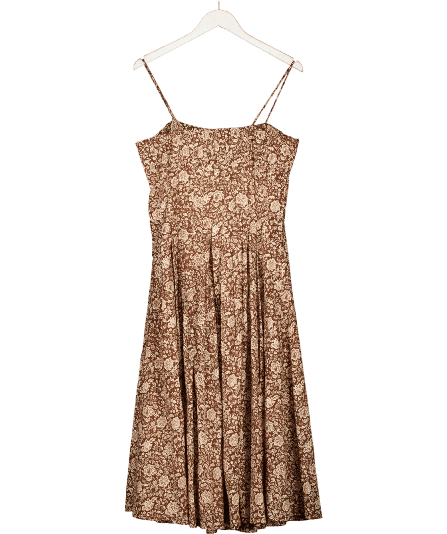 Millie Brown Tully Dress In Cocoa Floral UK M - Reliked