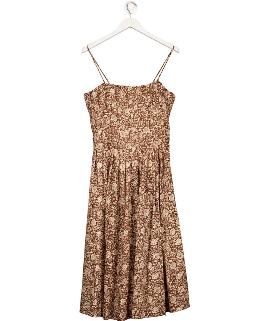 Millie Brown Tully Dress In Cocoa Floral UK M - Reliked