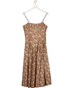 Millie Brown Tully Dress In Cocoa Floral UK M