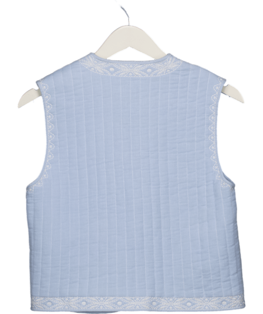 Millie Mackintosh Friends Like These Blue Embroidered 100% Cotton Waistcoat UK 8 - Reliked