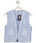 Millie Mackintosh Friends Like These Blue Embroidered 100% Cotton Waistcoat UK 8 - Reliked