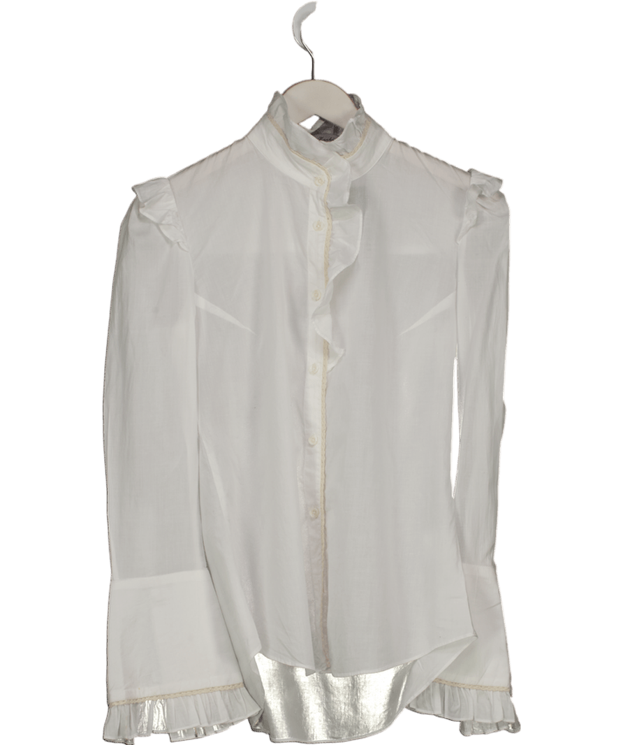 Millie Mackintosh White Flare Sleeve Shirt UK 8 - Reliked