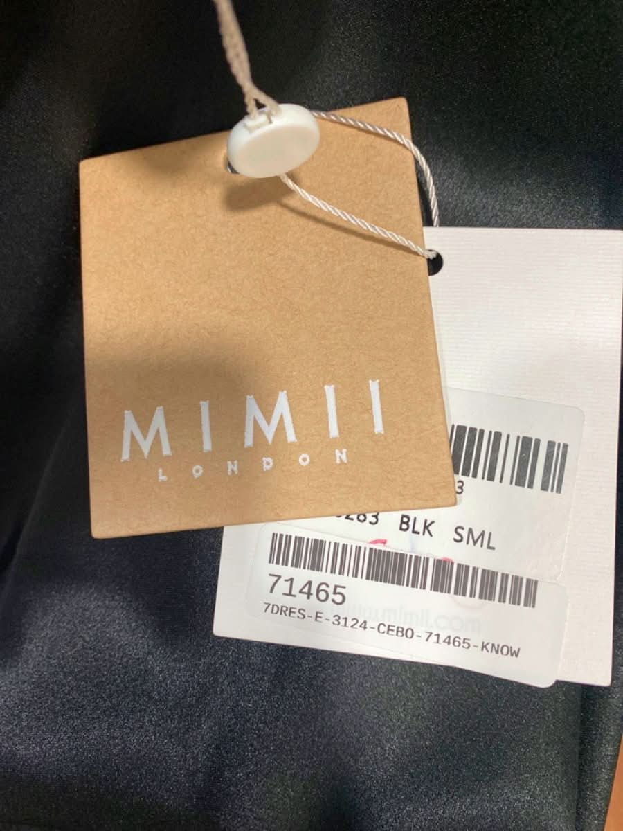 Mimii Black Spaghetti Strap Slip Dress UK S - Reliked