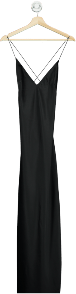 Mimii Black Spaghetti Strap Slip Dress UK S - Reliked