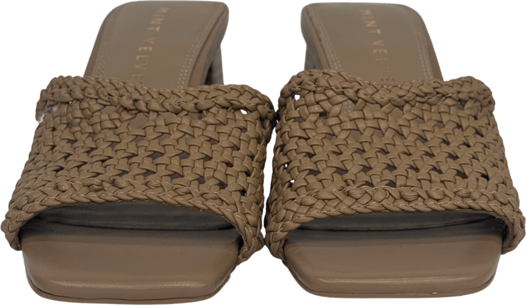 Mint Velvet Beige Blocked Heeled Mules UK 3 EU 36 👠 - Reliked