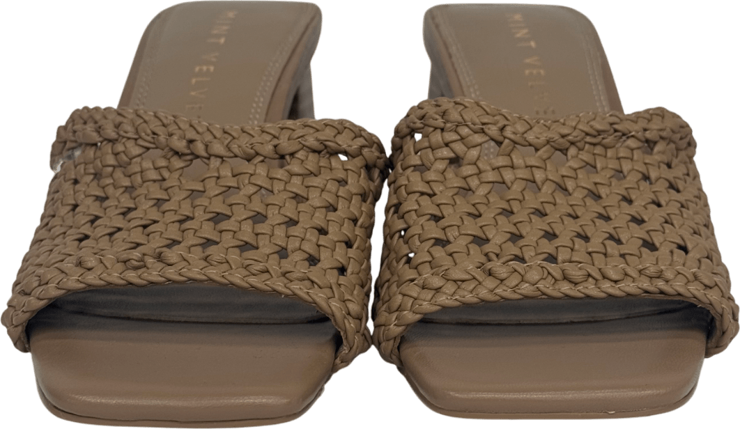 Mint Velvet Beige Blocked Heeled Mules UK 3 EU 36 👠 - Reliked