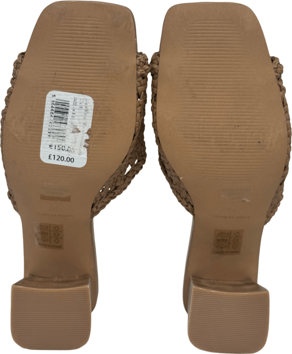 Mint Velvet Beige Blocked Heeled Mules UK 3 EU 36 👠 - Reliked