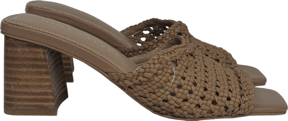 Mint Velvet Beige Blocked Heeled Mules UK 3 EU 36 👠 - Reliked