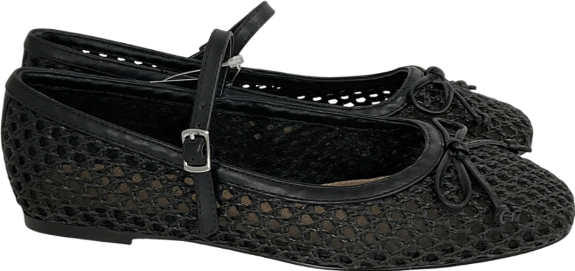 Mint Velvet Black Mesh Ballerina Flats UK 3 EU 36 👠 - Reliked