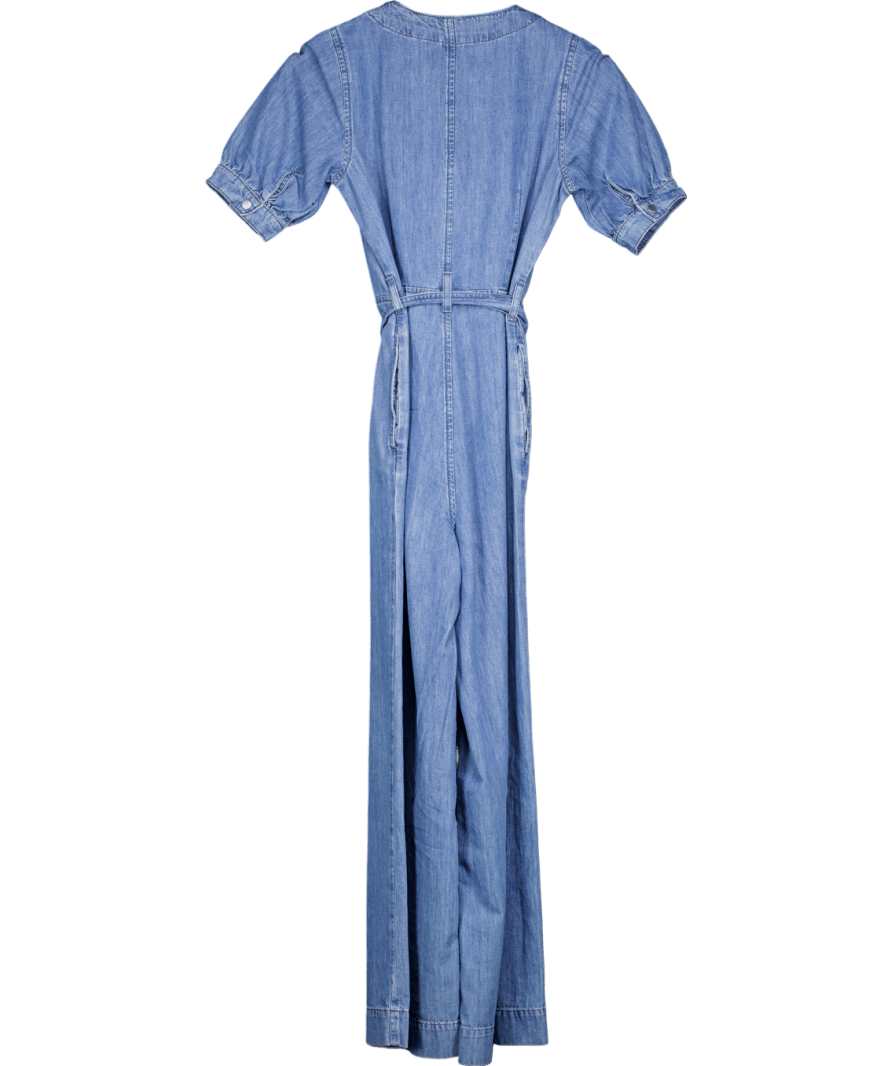 Mint Velvet Blue Denim Short Sleeve Jumpsuit UK 6 - Reliked