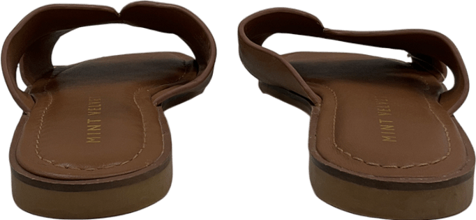 Mint Velvet Brown Darcie Tan Leather Flat Sandals UK 3 EU 36 👠 - Reliked