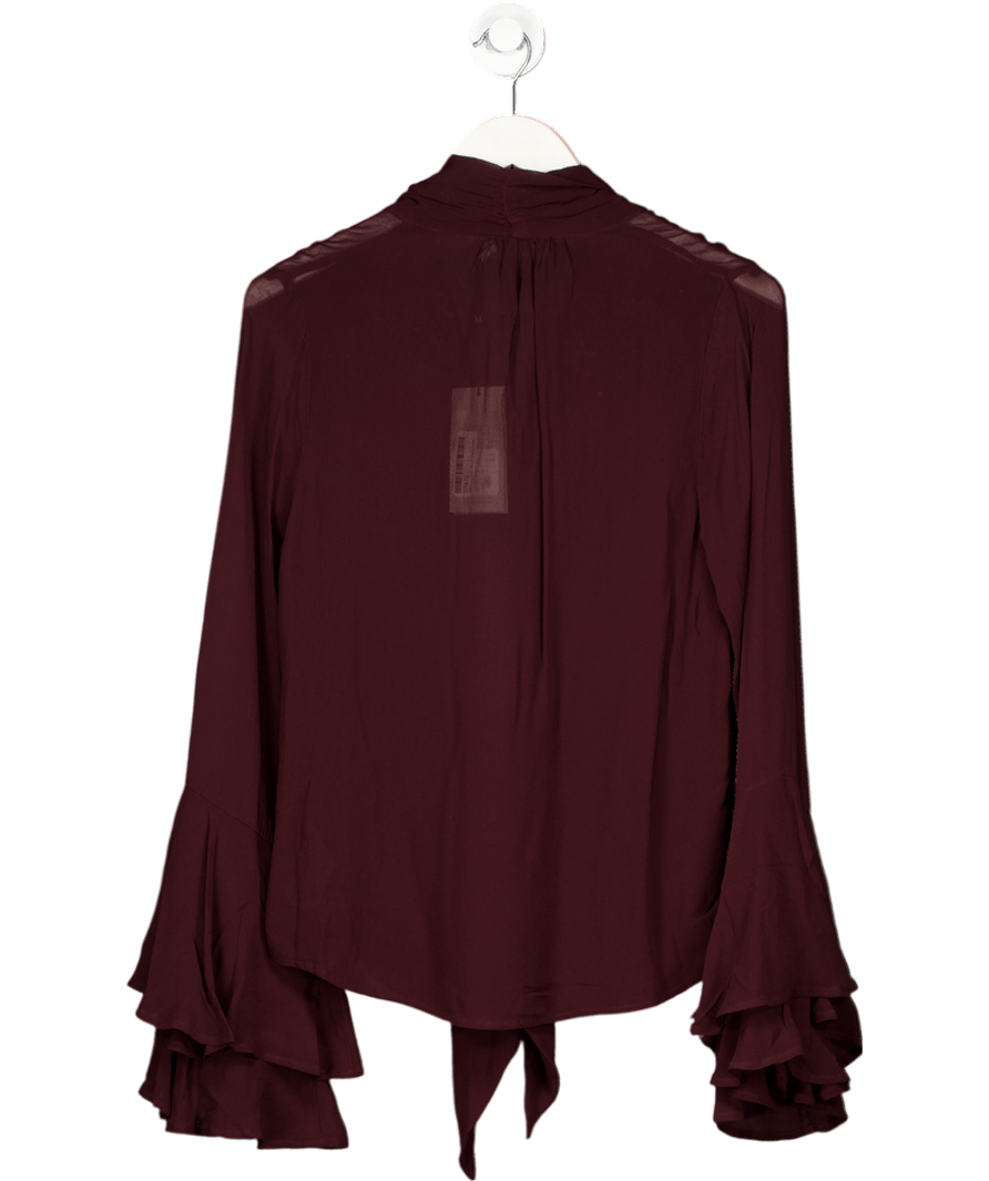 Mint Velvet Burgundy Floral Detail Blouse UK XS - Reliked