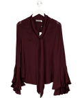 Mint Velvet Burgundy Floral Detail Blouse UK XS - Reliked