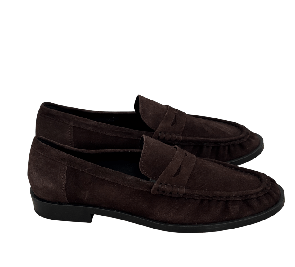 Mint Velvet Chocolate Brown Suede Loafers UK 7 EU 40 👠 - Reliked