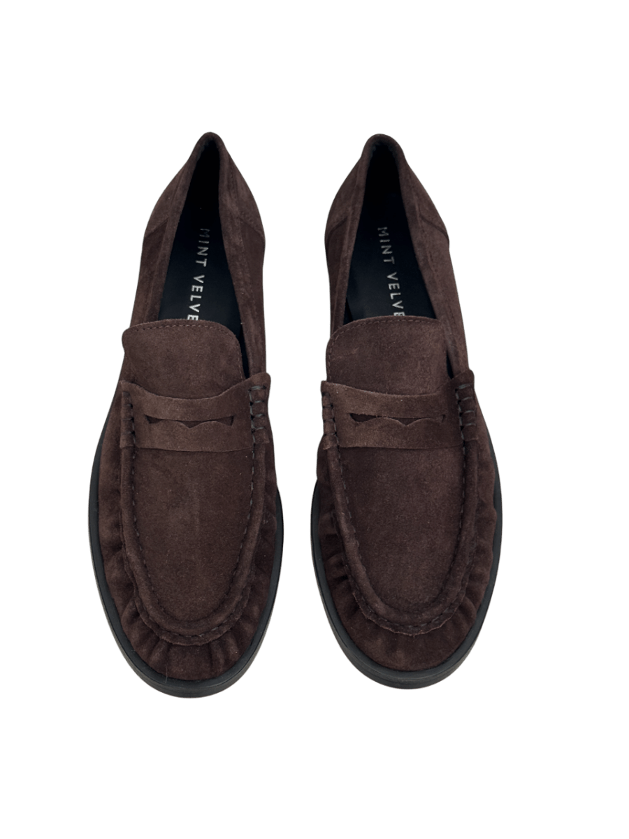 Mint Velvet Chocolate Brown Suede Loafers UK 7 EU 40 👠 - Reliked