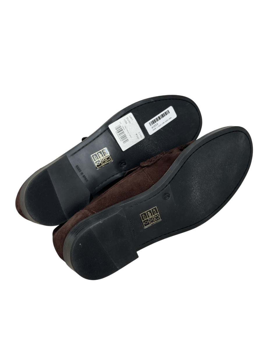 Mint Velvet Chocolate Brown Suede Loafers UK 7 EU 40 👠 - Reliked