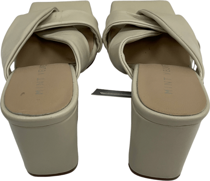 Mint Velvet Cream Cally Leather Mule Sandals UK 3 EU 36 👠 - Reliked
