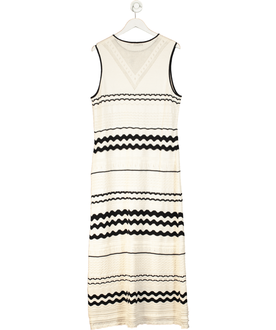 Mint Velvet Cream Cotton Textured Knit Maxi Dress UK XL - Reliked