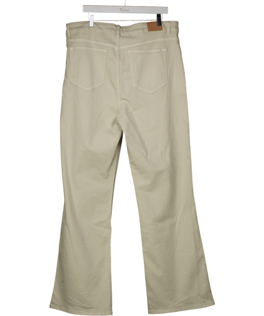 Mint Velvet Cream Patch Pocket Straight Jeans, Beige - Longer Length UK 18 - Reliked