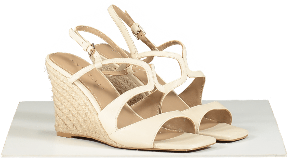 Mint Velvet Cream Pip Espadrille Wedges UK 7 - Reliked