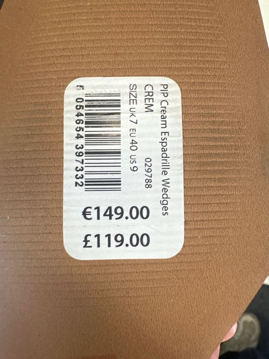 Mint Velvet Cream Pip Espadrille Wedges UK 7 - Reliked