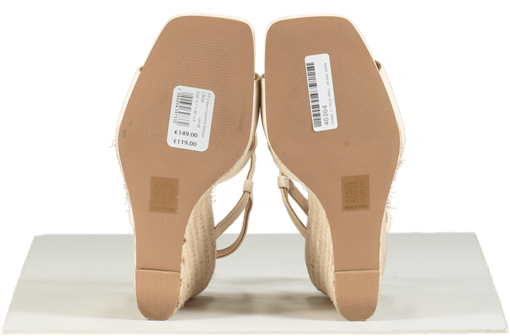 Mint Velvet Cream Pip Espadrille Wedges UK 7 - Reliked