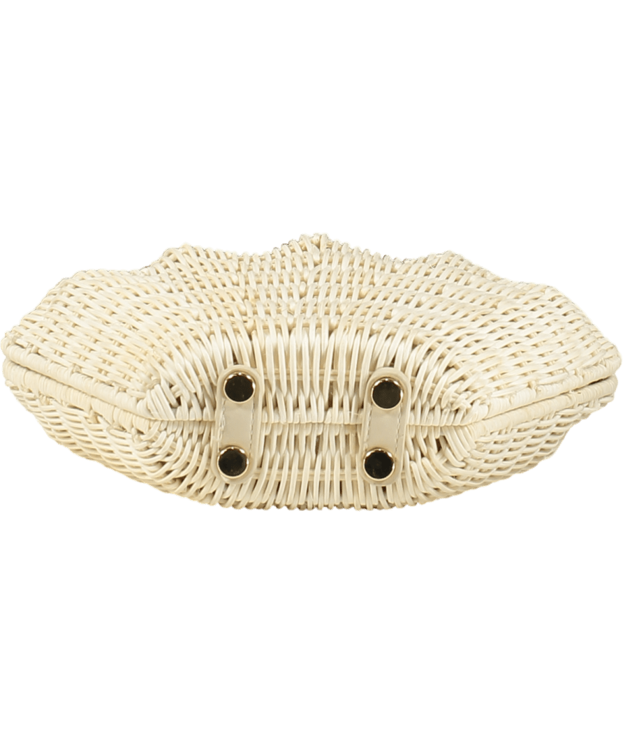 Mint Velvet Cream White Structured Shell Clutch Bag - Reliked